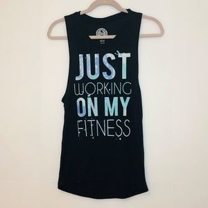 SO "Just Working on My Fitness" Workout Shirt S